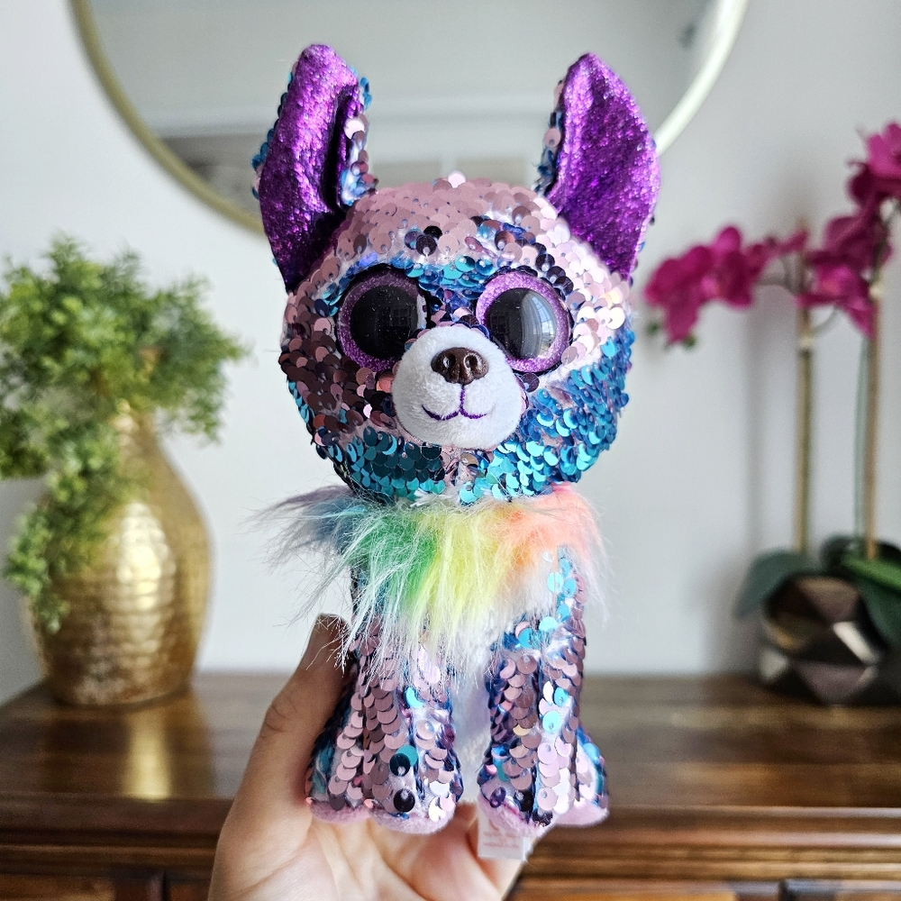 Ty Beanie Boos Flippables YAPPY Color Changing Sequins Chihuahua Plush 8"